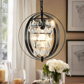 DLLT Ceiling Pendant Light Fitting, Globe Crystal Chandeliers Ceiling Lights, Vintage Hanging Ceiling Lights, Adjustable Pendant Pendant Lighting for Kitchen Island Dining Room Living Room Bedroom - WSCDD18-B 1 | Depuley